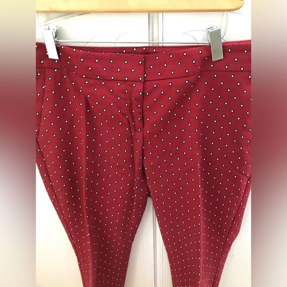 Express Columnist Women's Red 10R Mid Rise Flat Front Tapered Leg Ankle Pant - Picture 2 of 5